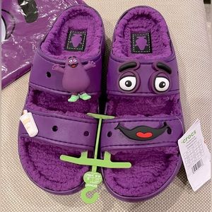 BRAND NEW Crocs Classic Cozzzy Sandal McDonald's Grimace Size 11 FAST SHIPPING